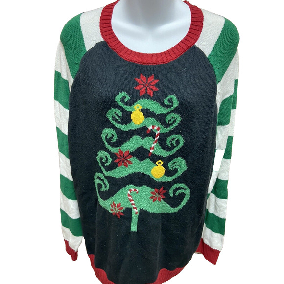 Womens Ugly Christmas Sweater Size XS Tree Green Red Party size Small TACKY - Picture 1 of 12